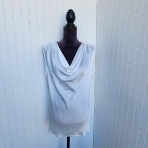 Nue Options Casual Top Pullover White Stretch Back Womens Swing Neck XL